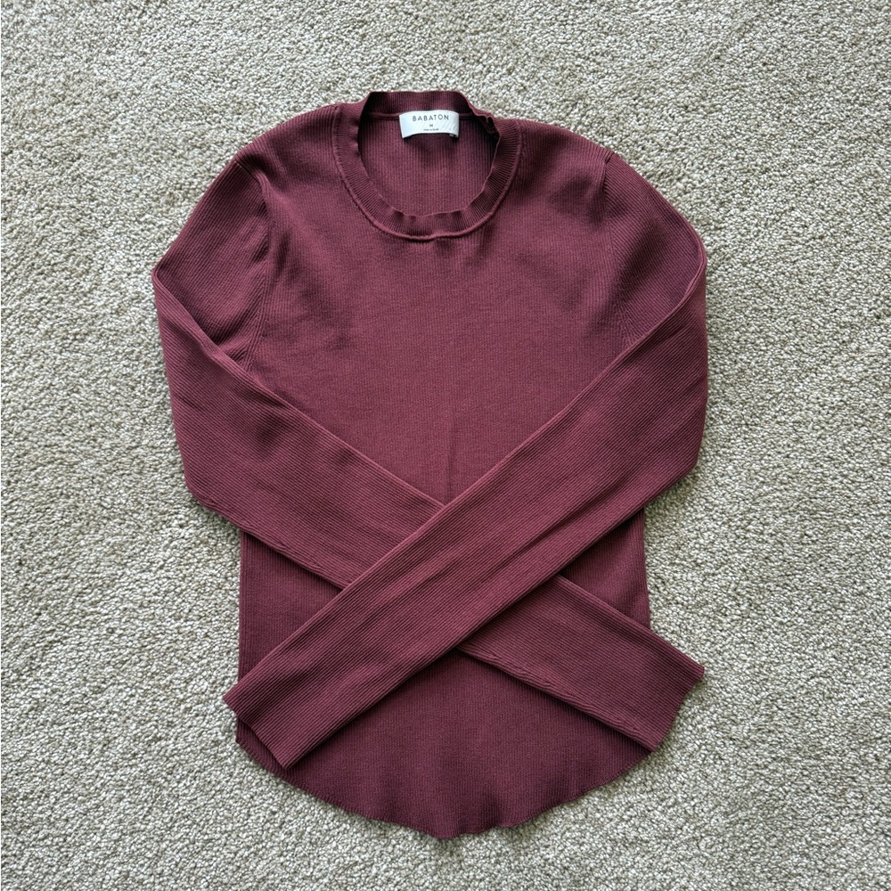 Aritzia Babaton Tisch Long Sleeve, Medium, Sundried Red